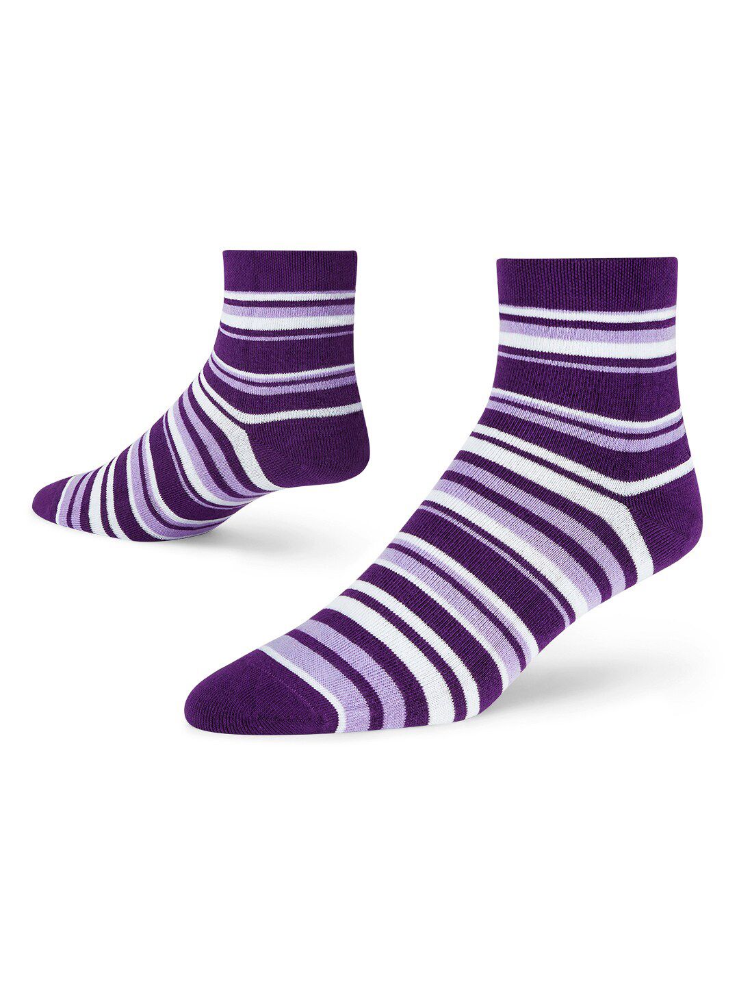 Dynamocks Unisex Purple & White Striped Ankle-Length Socks-picture-16