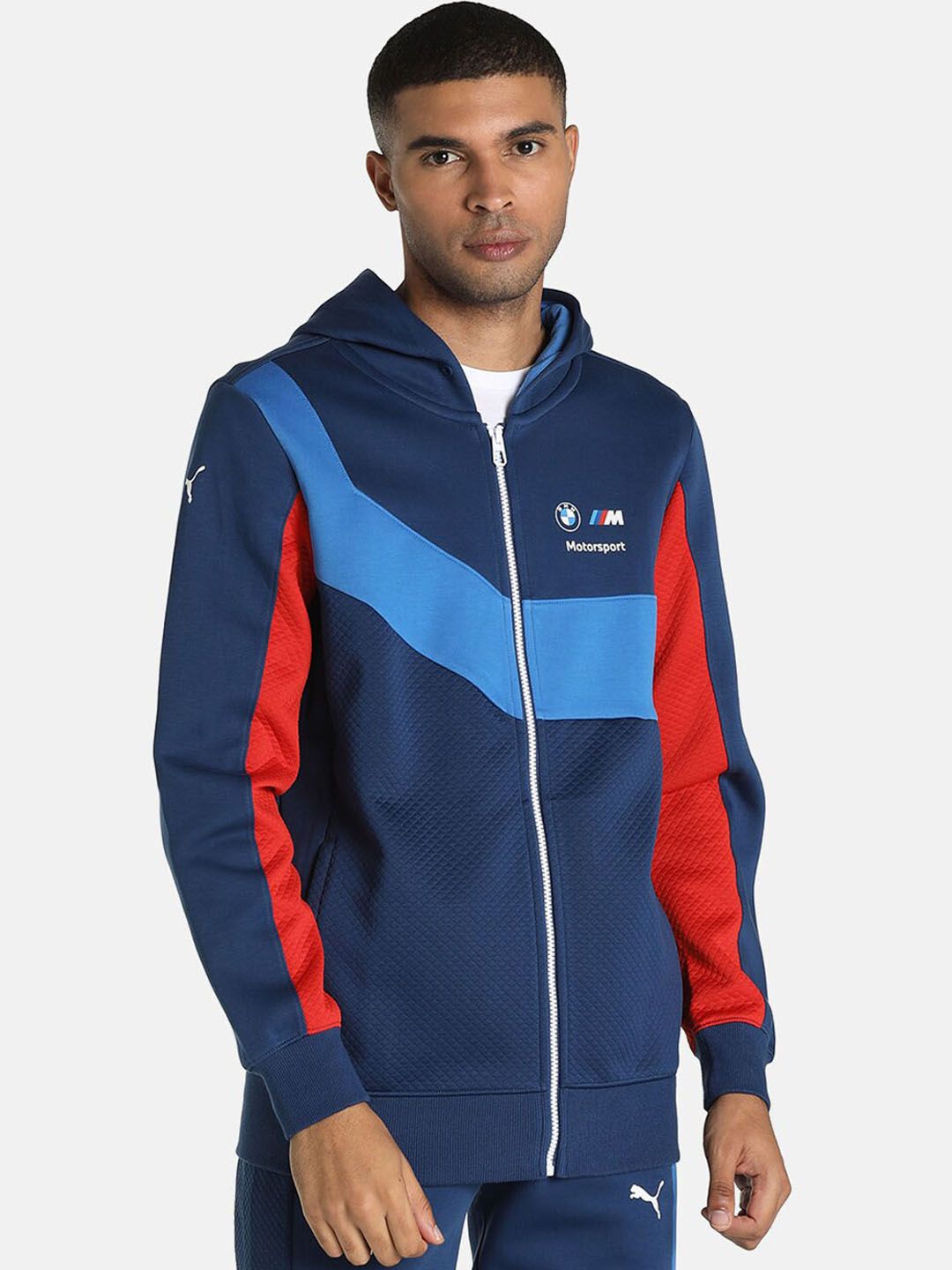 PUMA Motorsport Men Blue BMW M Motorsport Hooded Sweat Motorsport Regular Fit Jacket-picture-18