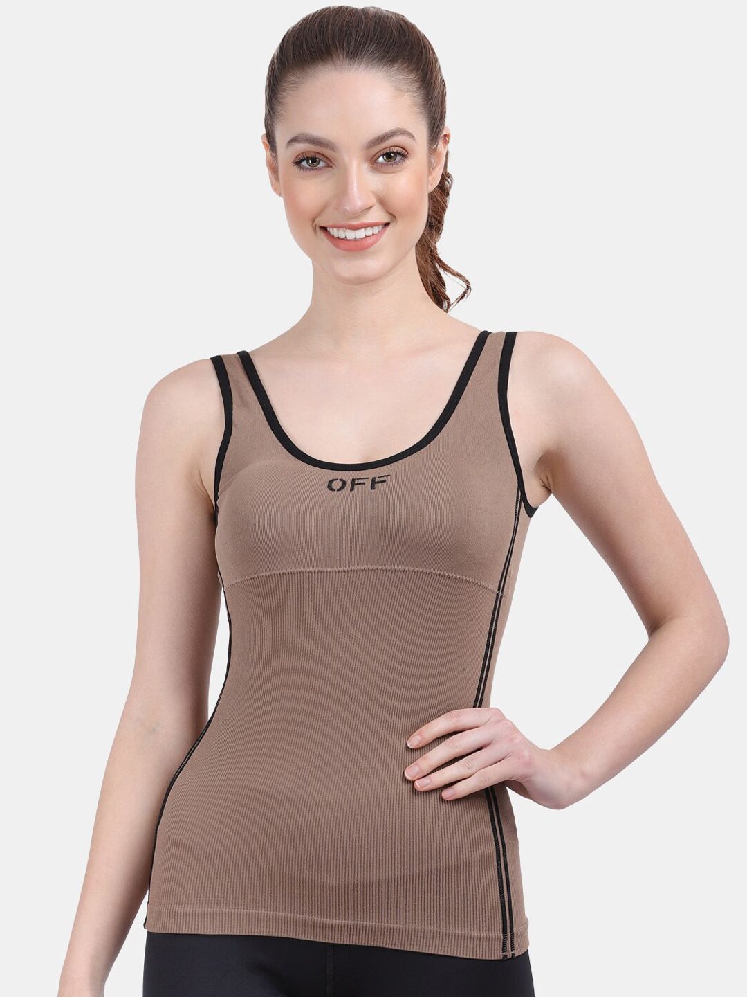 Amour Secret Women Brown Solid Stretchable Sport Camisoles