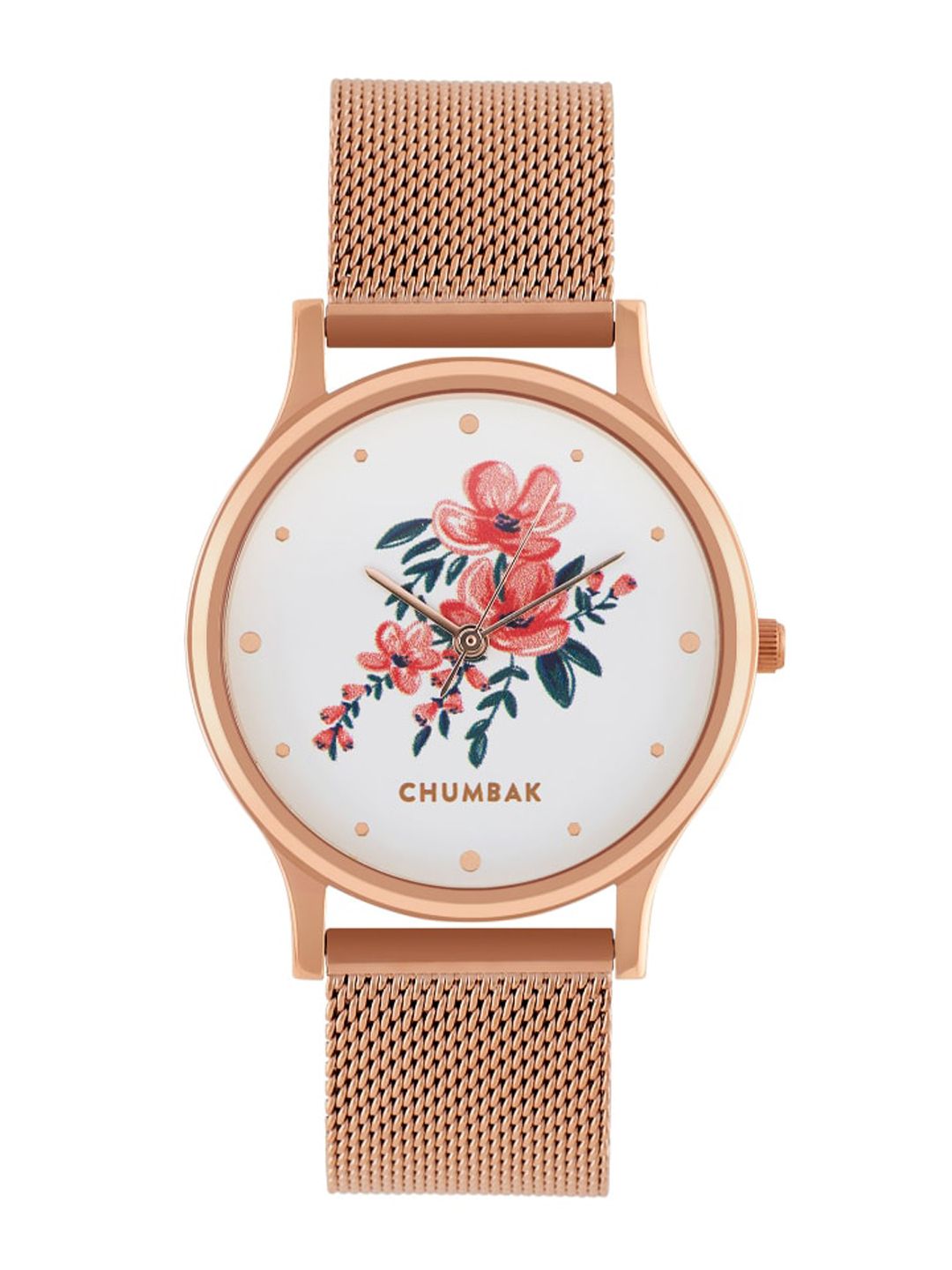 TEAL BY CHUMBAK Women White Brass Embellished Dial & Rose Gold-Plated Analogue Watch-picture-10