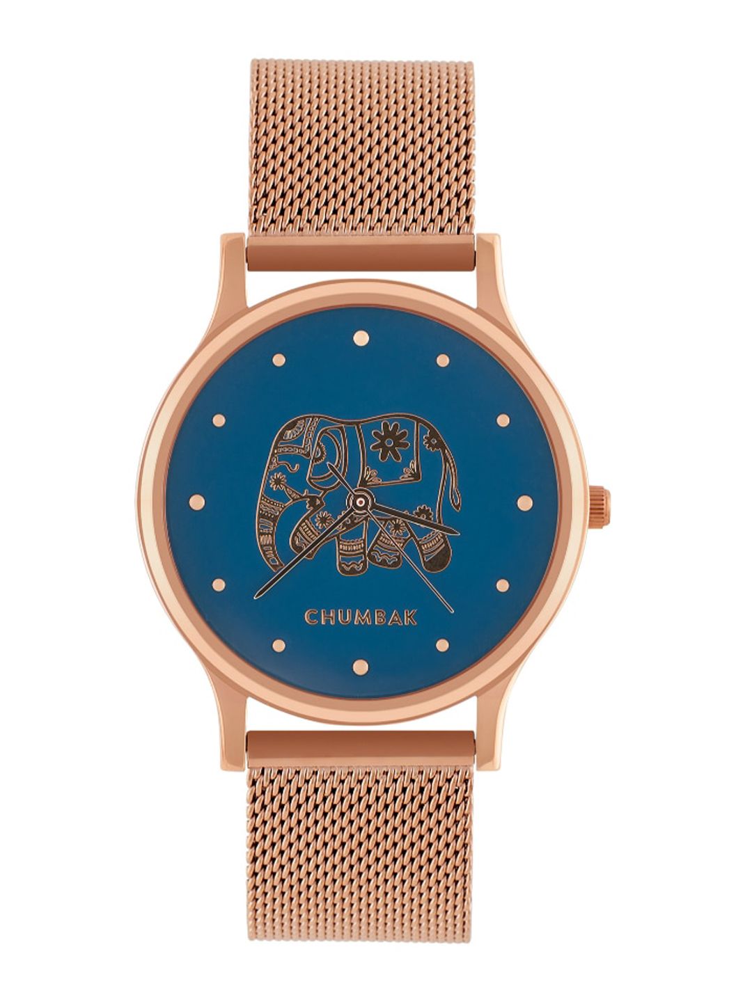 TEAL BY CHUMBAK Women Blue Brass Embellished Dial & Rose Gold-Plated Straps Analogue Watch-picture-41