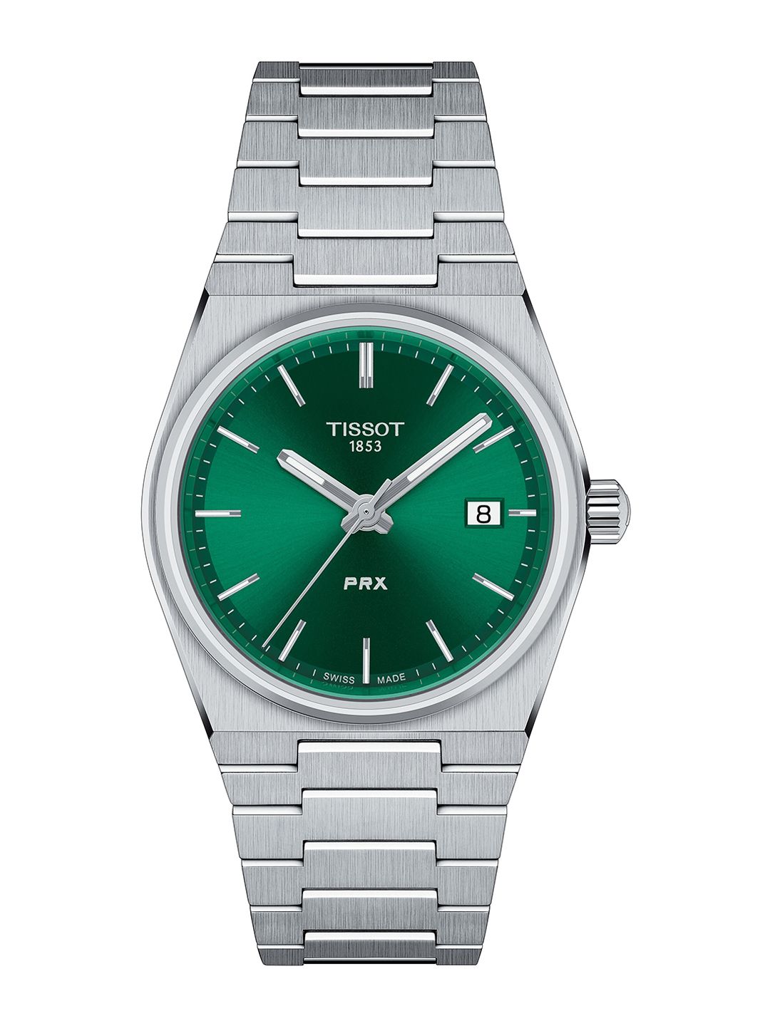 TISSOT Unisex Green Dial & Stainless Steel Bracelet Style Straps Analogue Watch T1372101108100