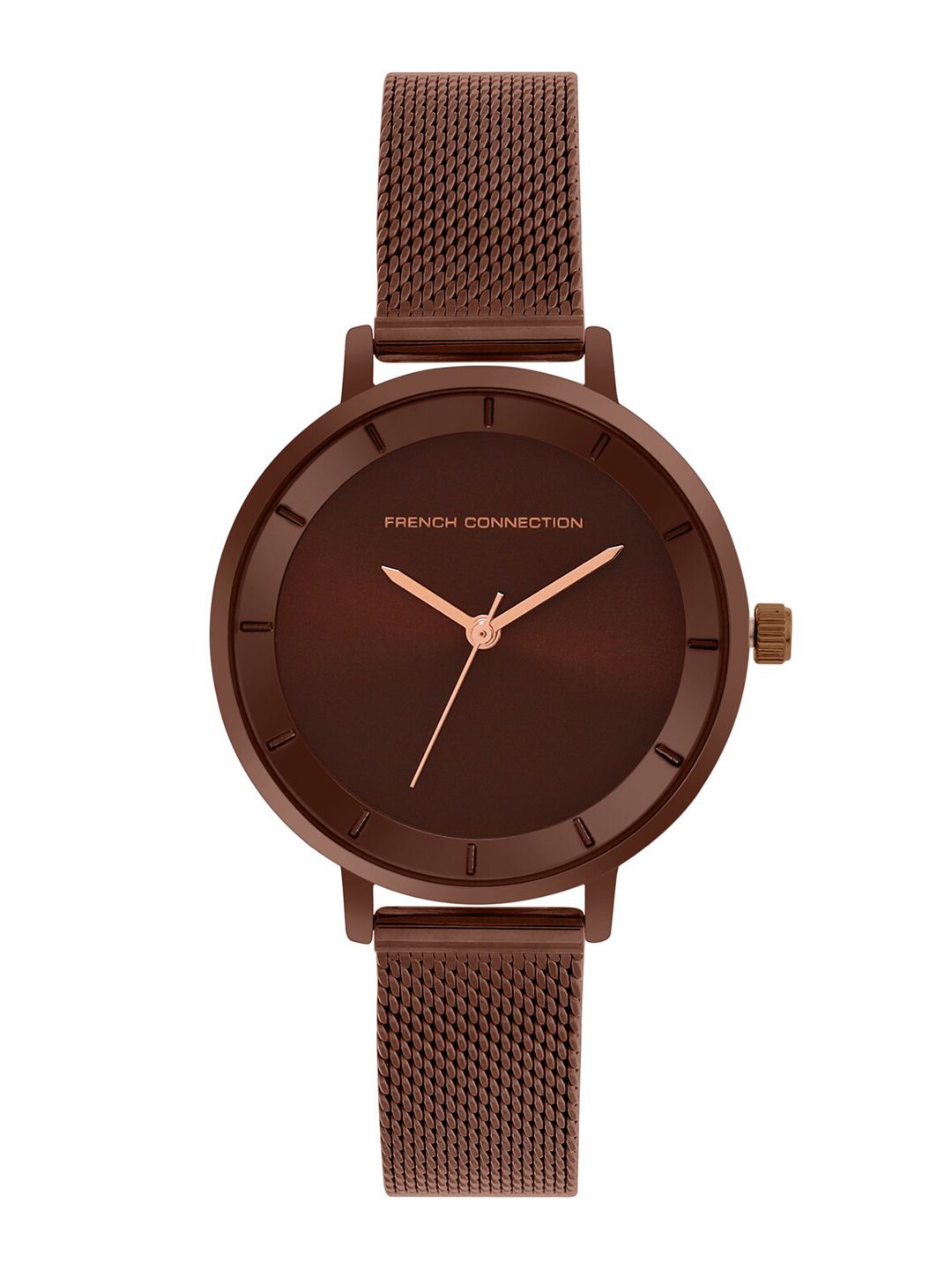 French Connection Women Brown Dial & Brown Stainless Steel Bracelet Straps Analogue Watch-picture-10