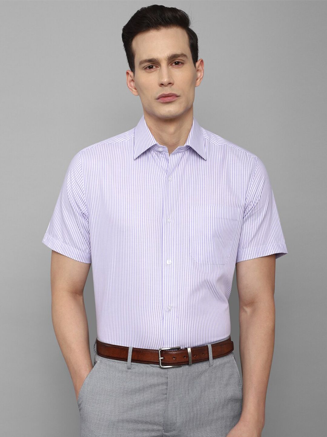 LOUIS PHILIPPE Men Checkered Formal Purple Shirt - Buy LOUIS