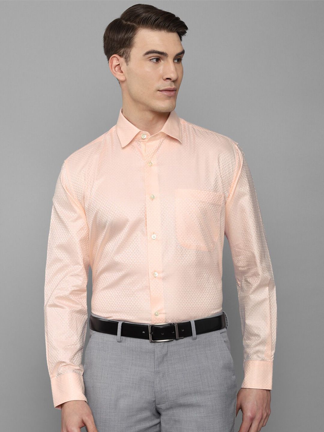 Luxure by Louis Philippe Men Beige Formal Shirt