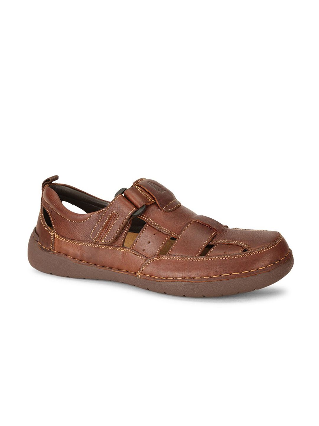 Hush Puppies Men Brown Leather Shoe-Style Sandals-picture-56
