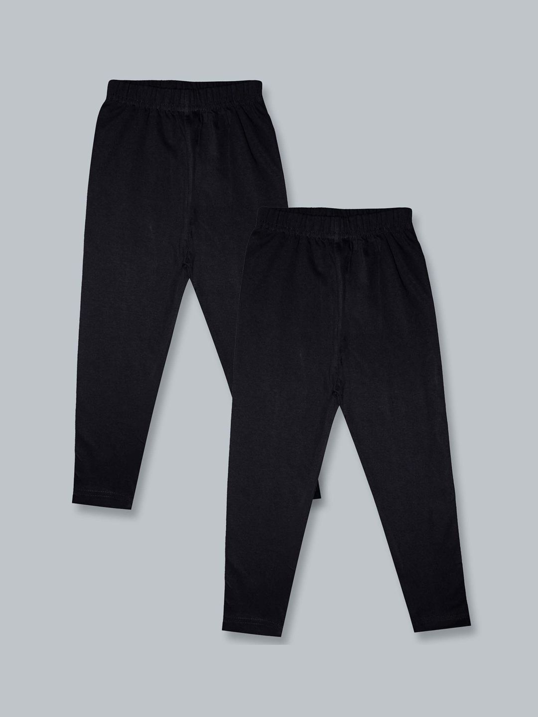 KiddoPanti Girls Pack of 2 Black Solid Leggings-picture-29