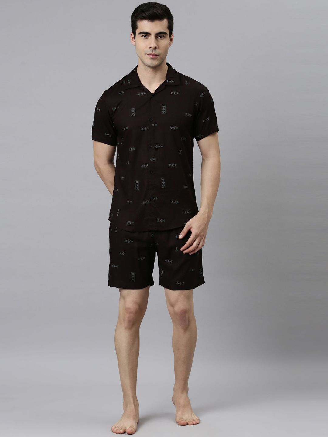 TRUNDZ Men Black & Grey Printed Night suit-picture-24