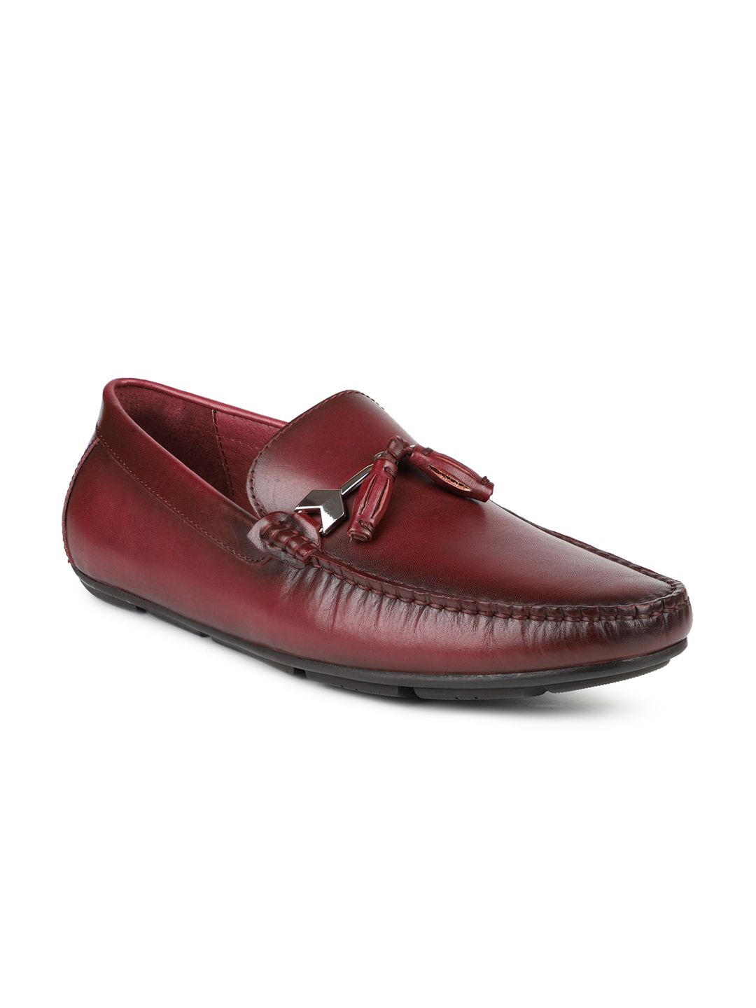 ATESBER by Inc.5 Men Burgundy Leather Loafers-picture-27