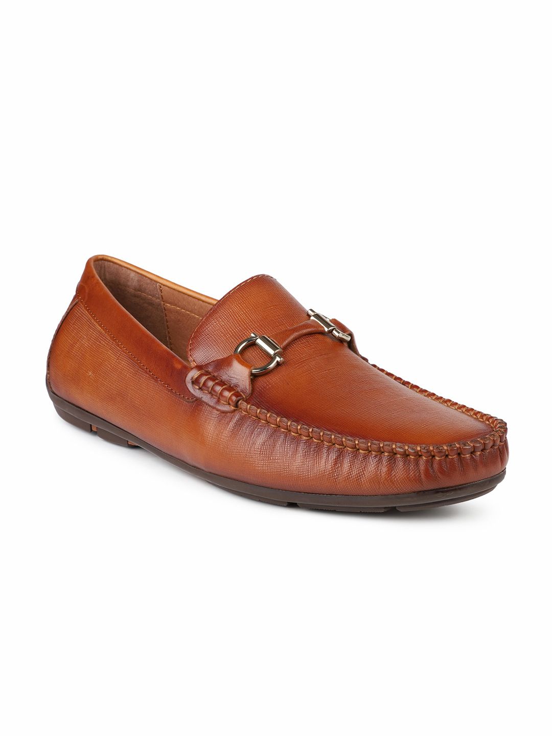 ATESBER by Inc.5 Men Yellow Textured Leather Loafers-picture-28