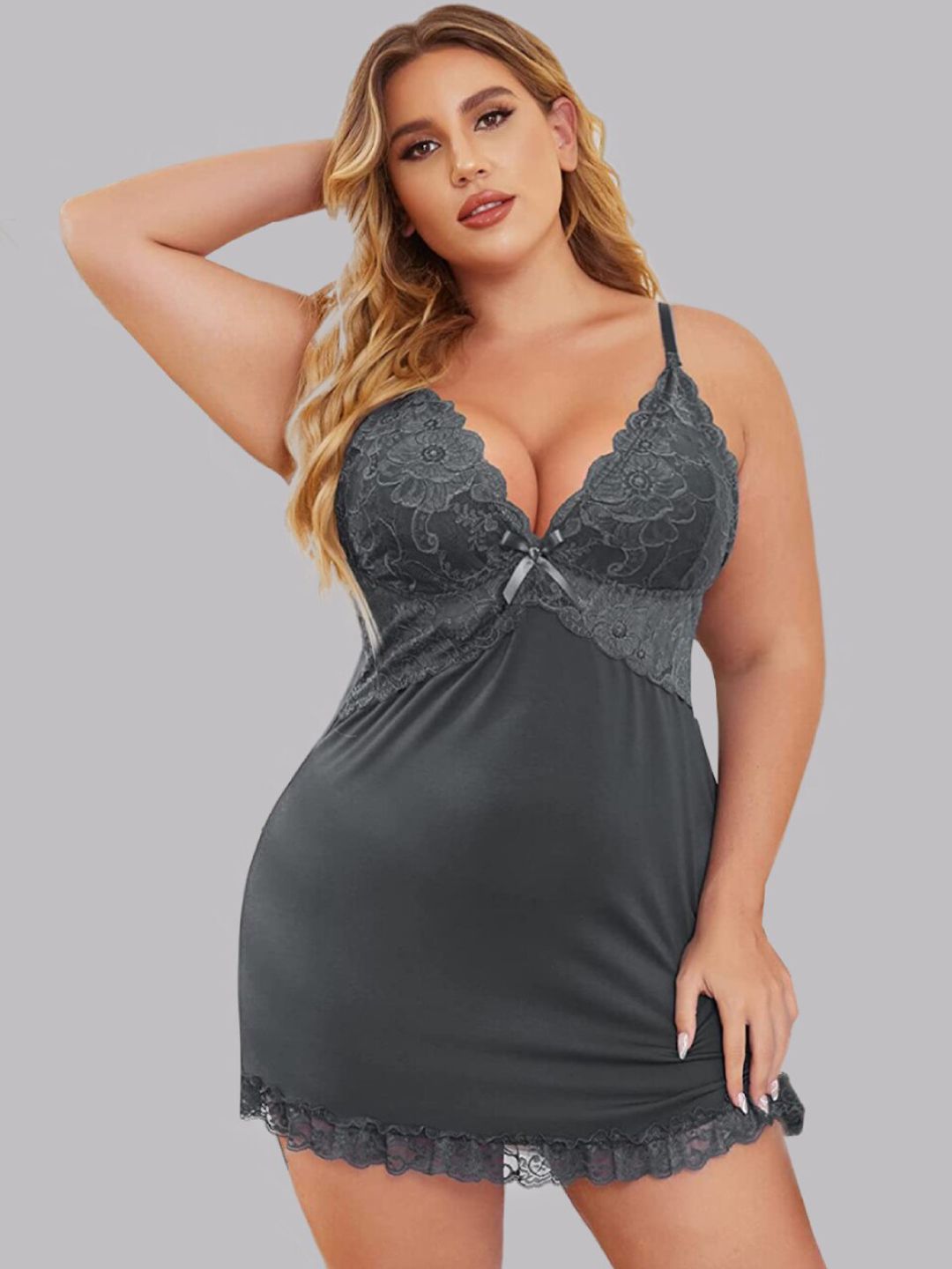 Herryqeal Herryqeal Women Grey Baby Dolls
