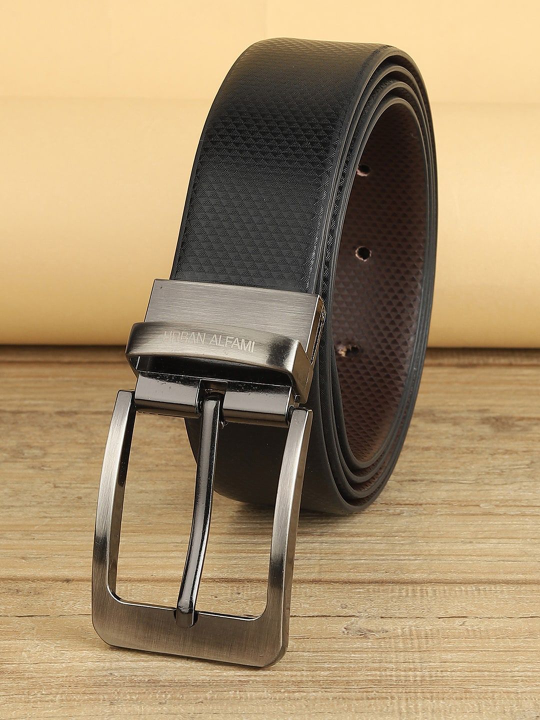 URBAN ALFAMI Men Textured PU Reversible Formal Belt-picture-39