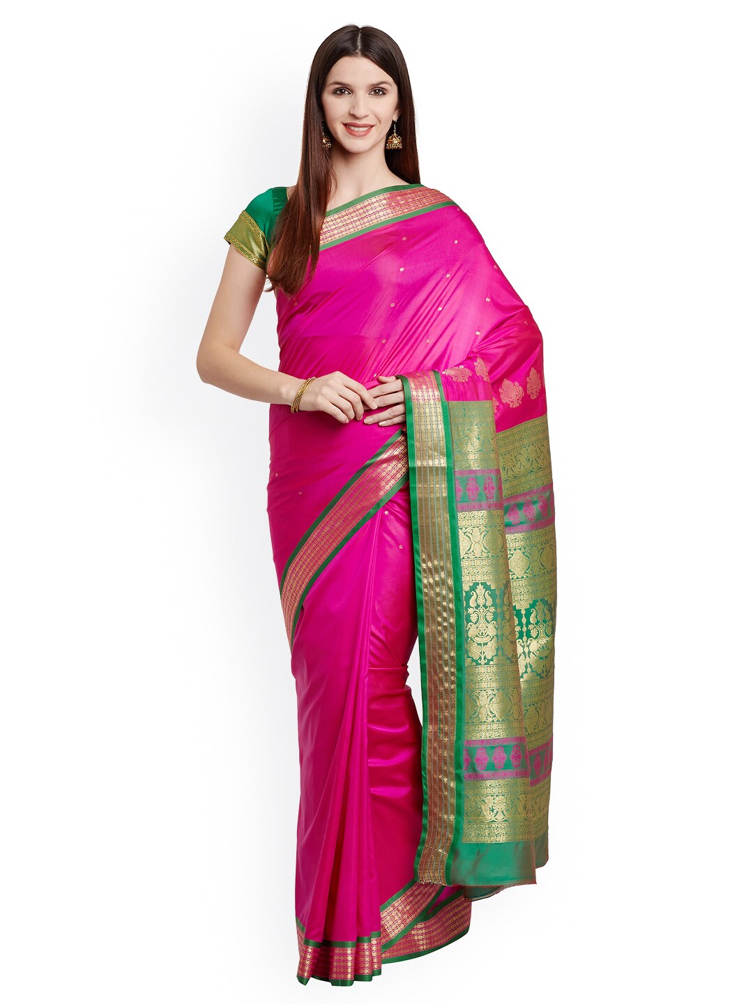 Chhabra 555 Magenta Art Silk Woven Design Banarasi Saree