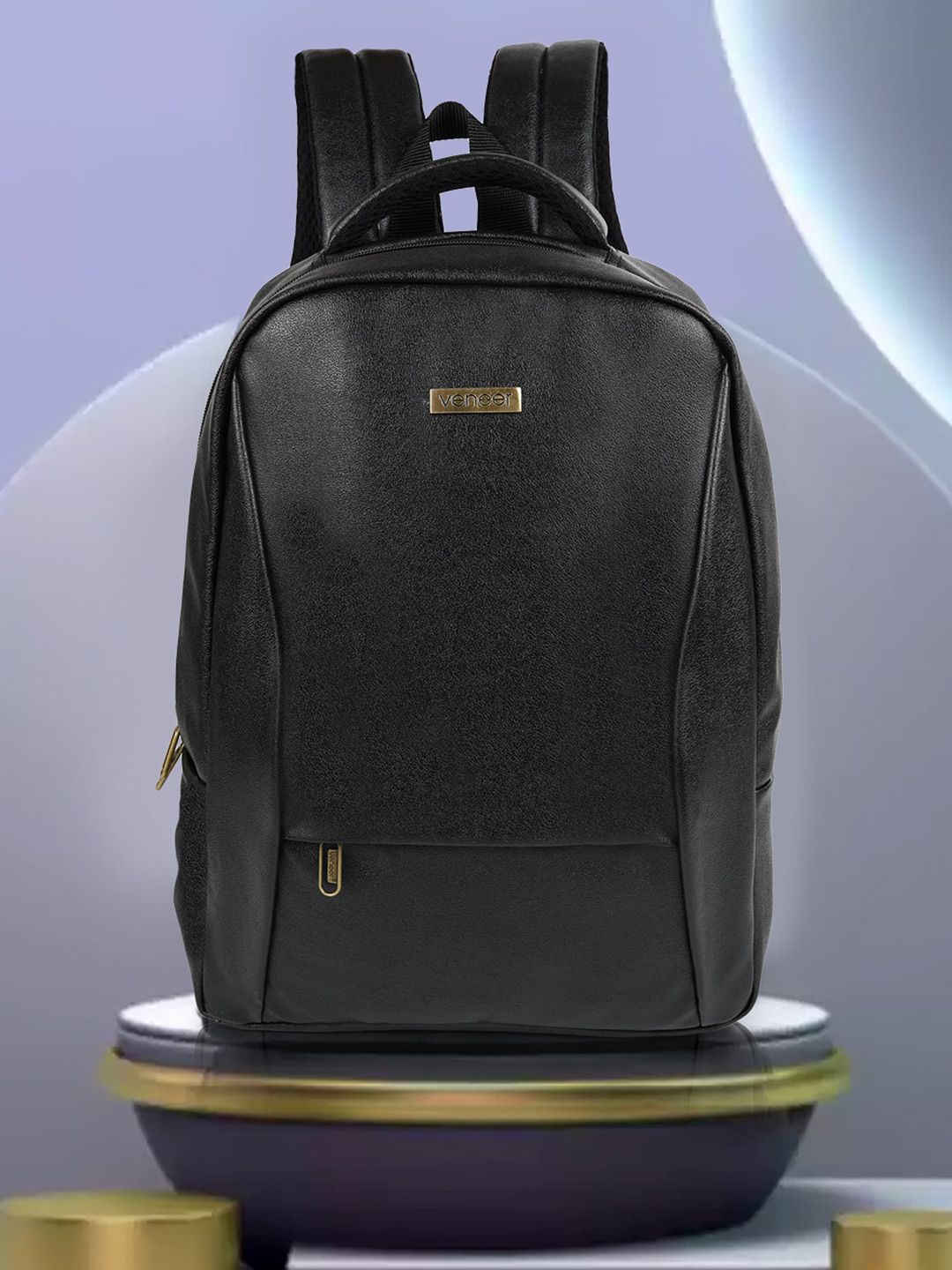 Veneer Unisex Black Backpack-picture-43