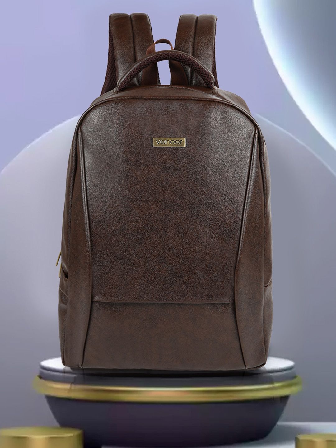 Veneer Unisex Brown Backpack-picture-36