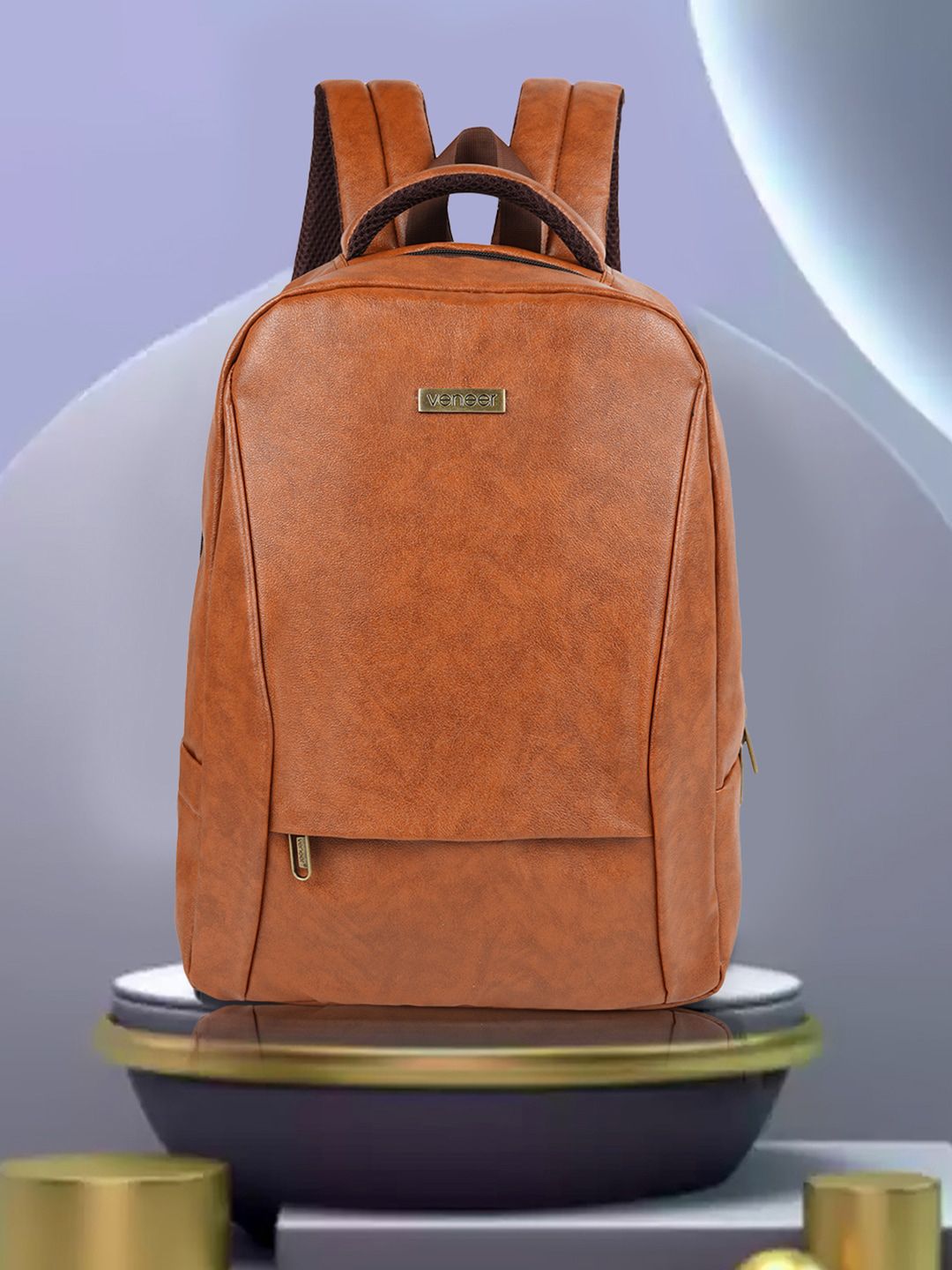 Veneer Unisex Tan Backpack-picture-37