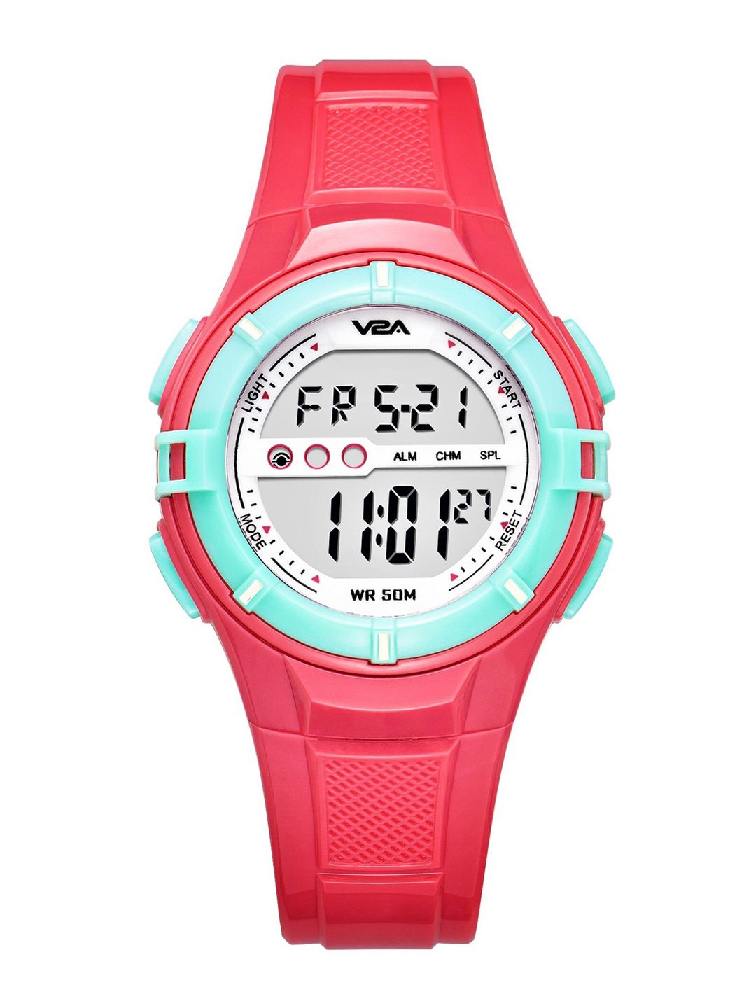 V2A Girls Blue Dial & Pink Straps Digital Multi Function Watch DK205-Pink-image-39