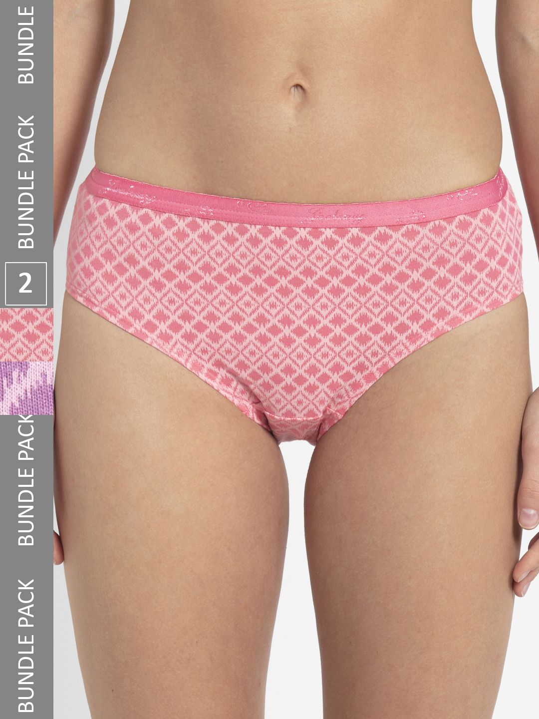 Jockey Women Pack of 3 Assorted Pure Cotton Hipster 1523-0310-LTPTD-image-3