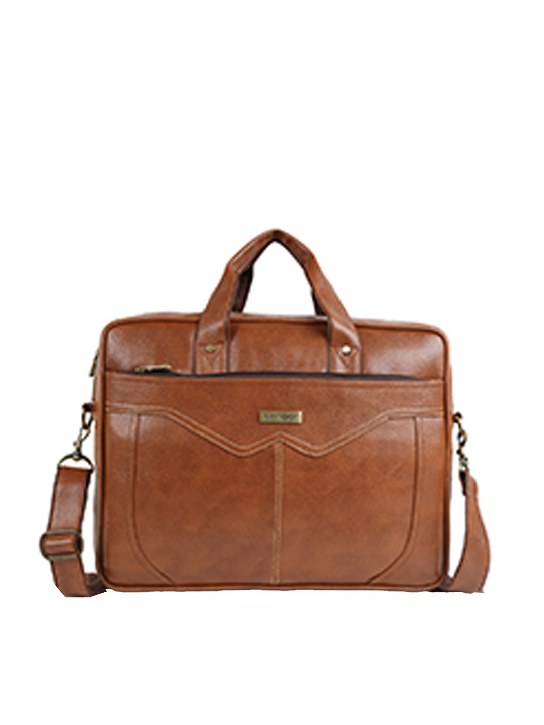 Veneer Unisex Tan Laptop Messenger Bag-image-36