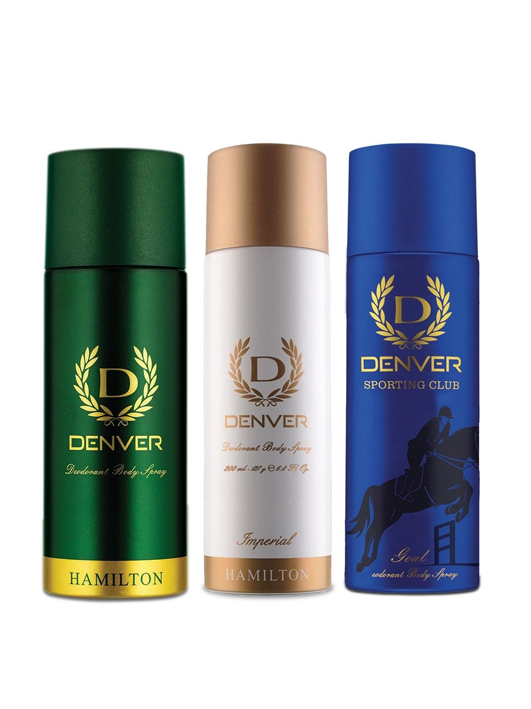 Denver Men Set of 3 Deodorant - Hamilton + Imperial + Sporting Club Goal- 200 ml Each-image-48
