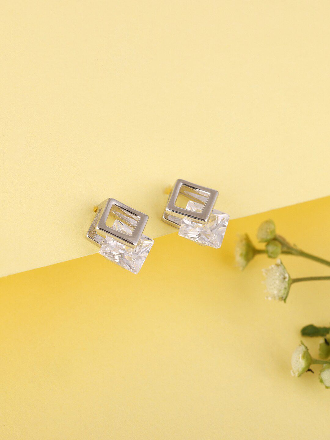 GIVA 925 Silver Quadrangle Earrings-picture-37