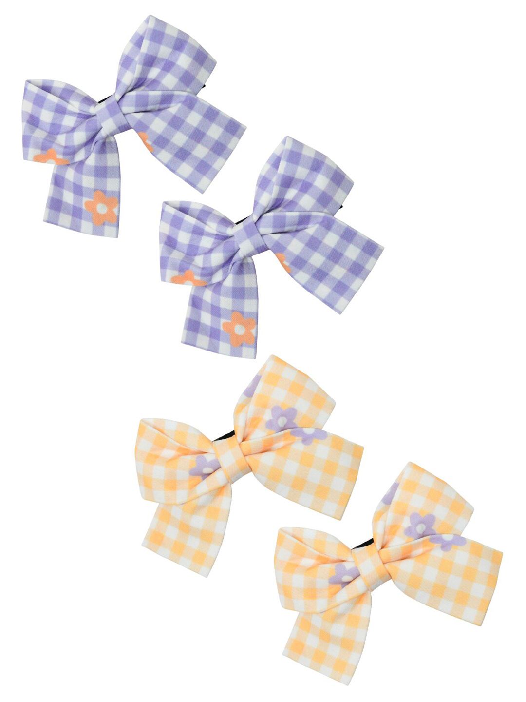 FUNKRAFTS Girls Purple & Yellow Set of 4 Alligator Hair Clips-picture-15