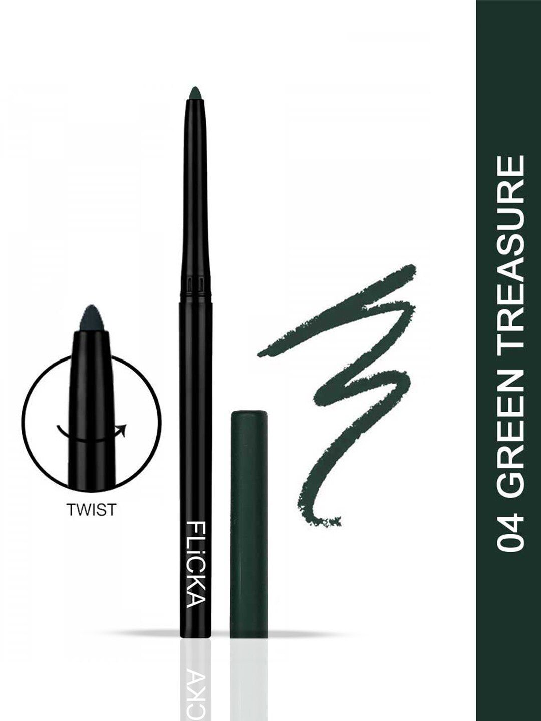 FLiCKA Waterproof & Smudge Proof Wild & Kind Kajal Pen 30 g - Green Treasure 04-picture-20