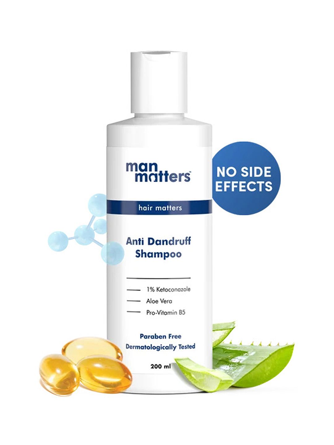 Man Matters Men 1% Ketoconazole Anti Dandruff Shampoo with Aloevera & Pro Vitamin B5 200ml