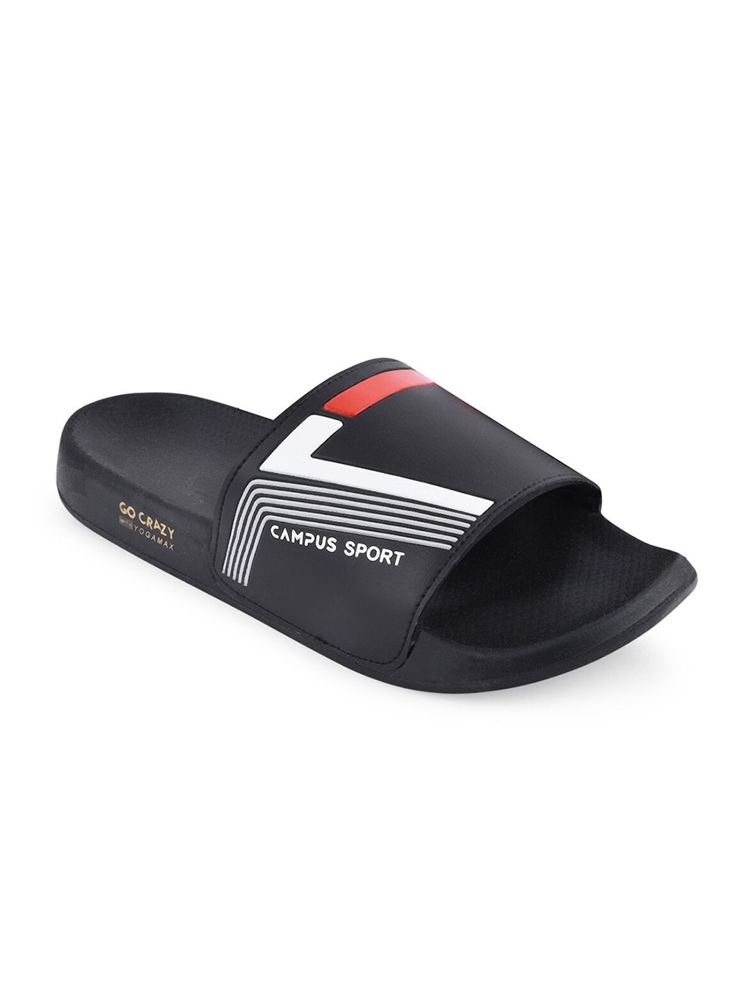 Campus Men Black & Red Printed Sliders-picture-18