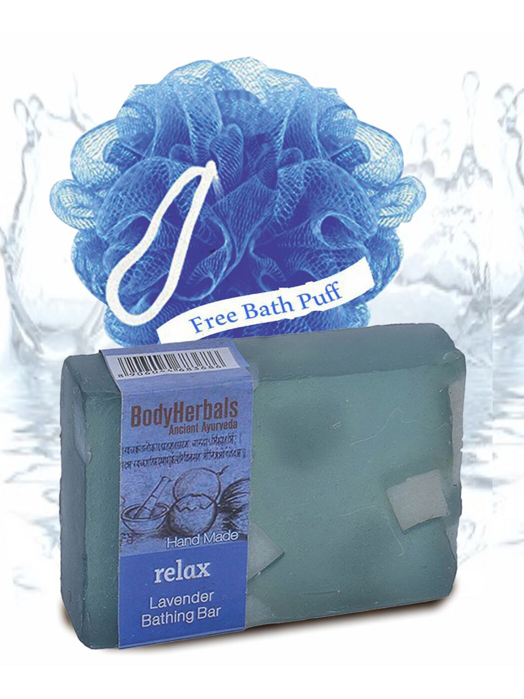 BodyHerbals Stress Relief Lavender Bathing Soap Bar with Natural Chunks & Free Bath Puff-picture-11