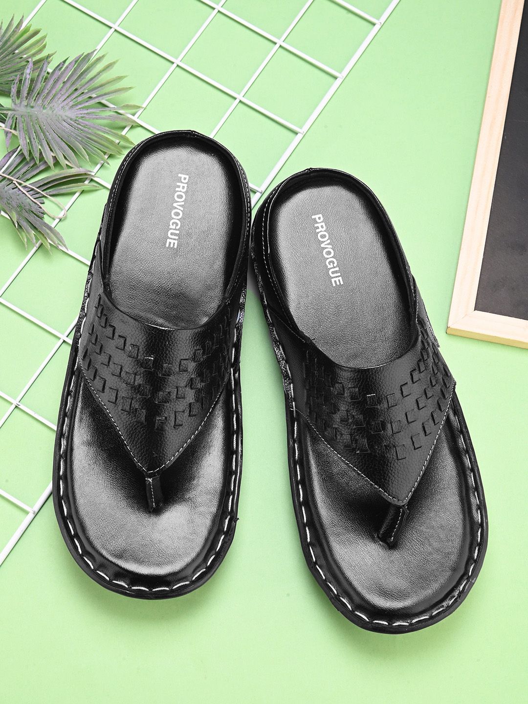 Provogue Men Black Rubber Thong Flip-Flops-picture-47
