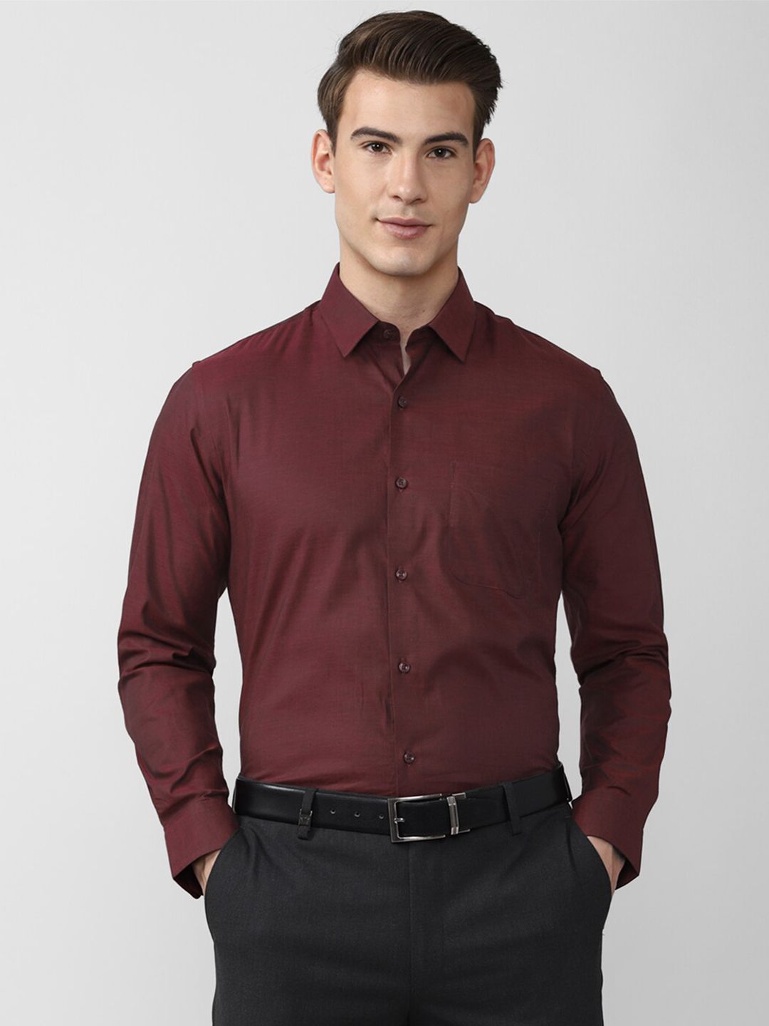 Peter England Men Maroon Formal Shirt-picture-32