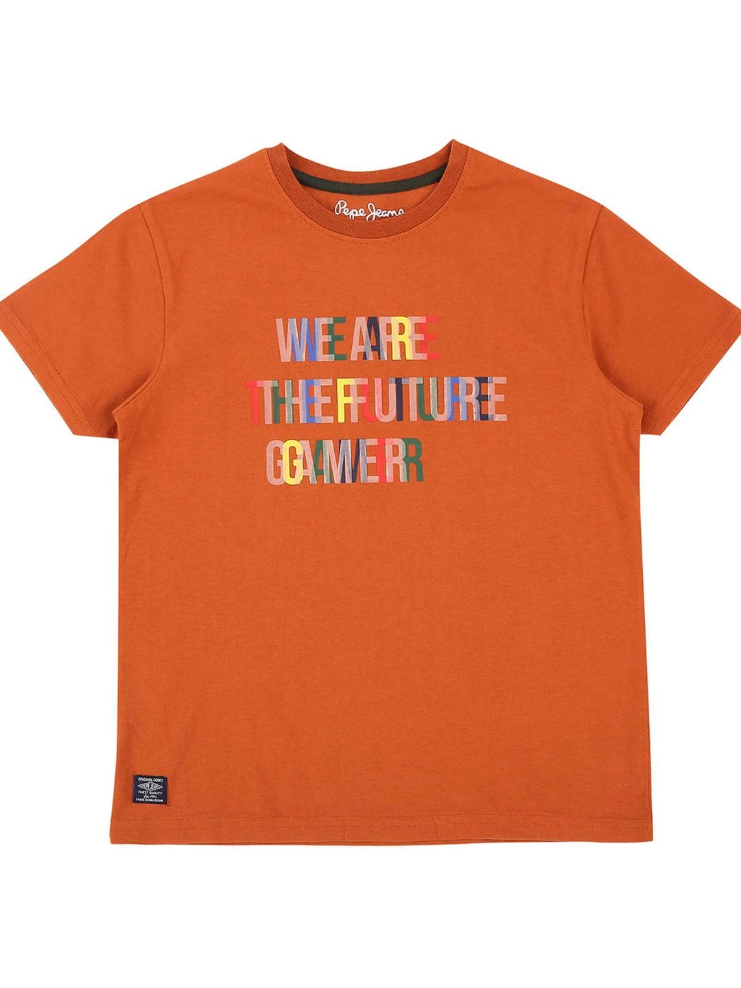 Pepe Jeans Boys Orange Typography Printed T-shirt-picture-21