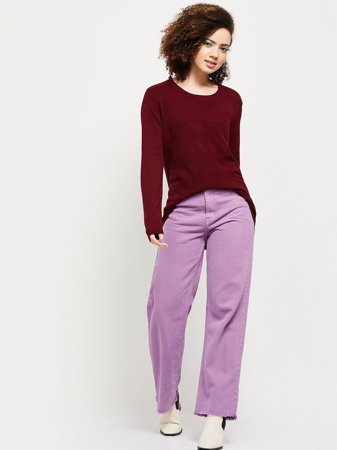 Buy max max Women Maroon Sweater Vest at Redfynd