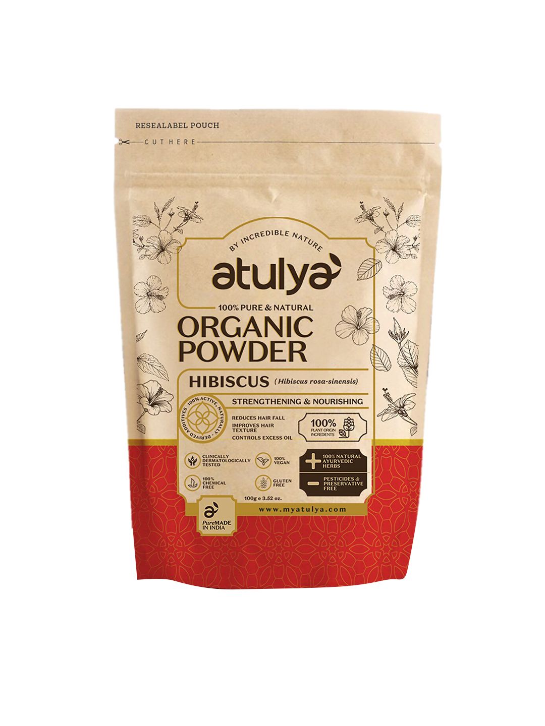 Atulya 100% Pure & Natural Hibiscus Organic Powder for Strengthening - 100 g-image-24