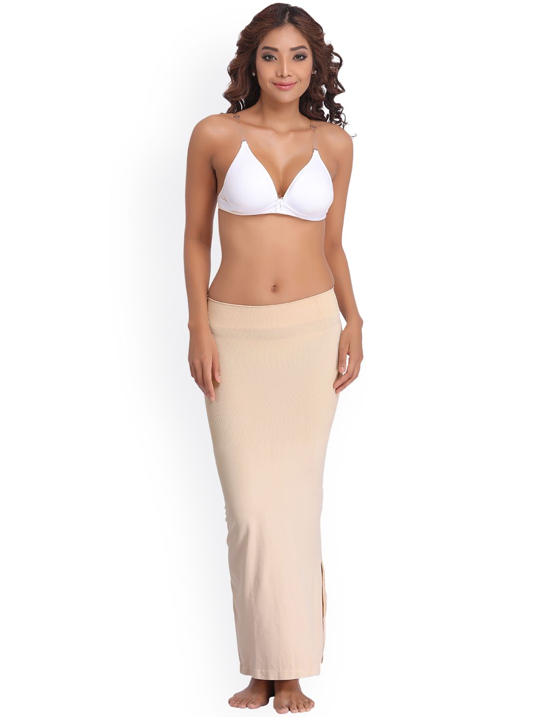 Buy Clovia Clovia Nude-Coloured Side Slit Saree Shapewear SW0023P24 at  Redfynd