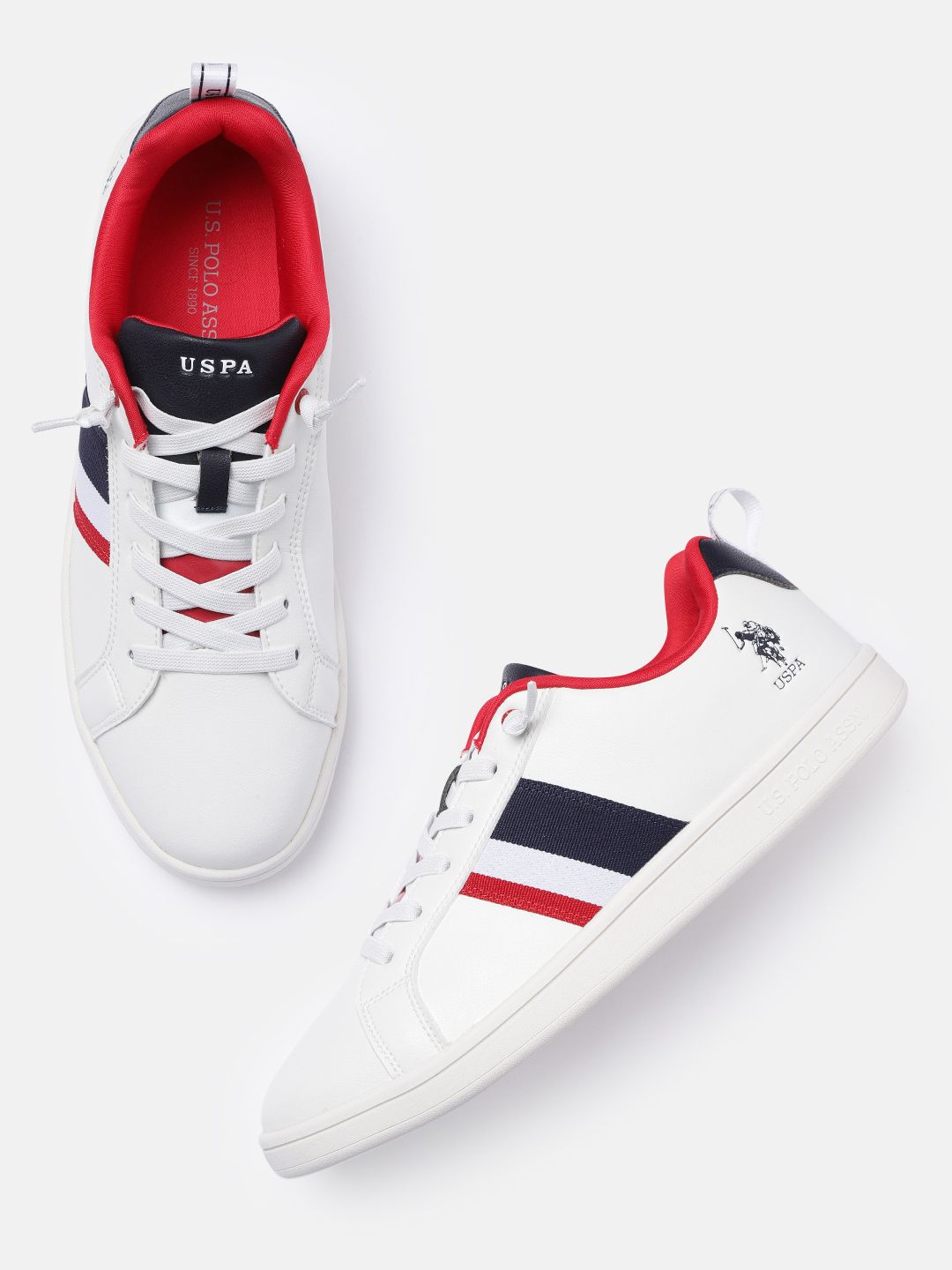 U.S. Polo Assn. Men Solid Regular Sneakers With Webbing Detail