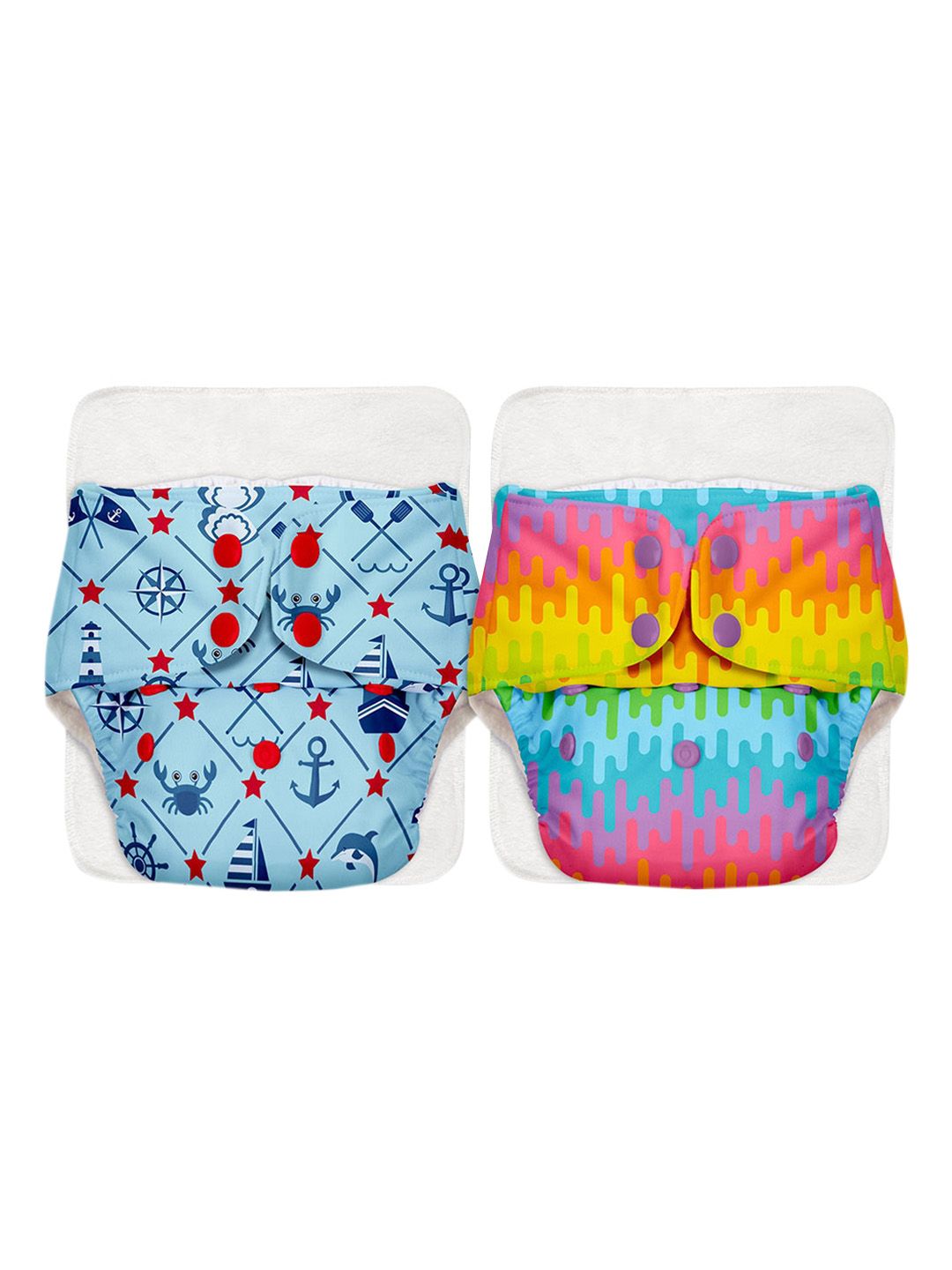 SuperBottoms Kids Pack Of 2 Printed SustainableCloth Diapers-picture-29