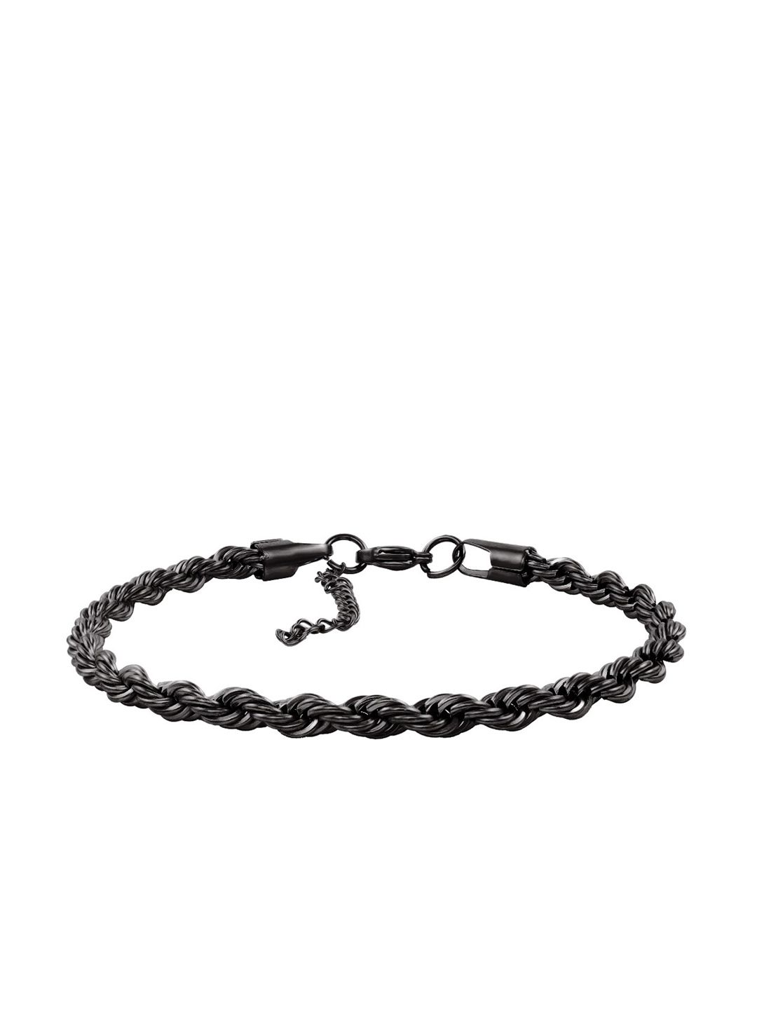 NAKABH Men Black Plated Stainless Steel Rope Chain Bracelet-picture-27