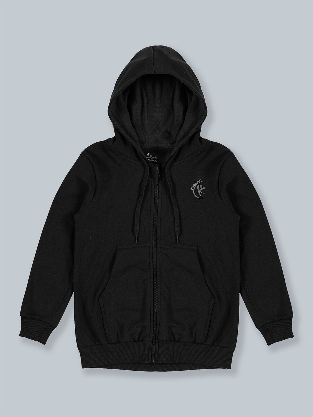 KiddoPanti Unisex Kids Black Hooded Pure Cotton Sweatshirt-picture-36