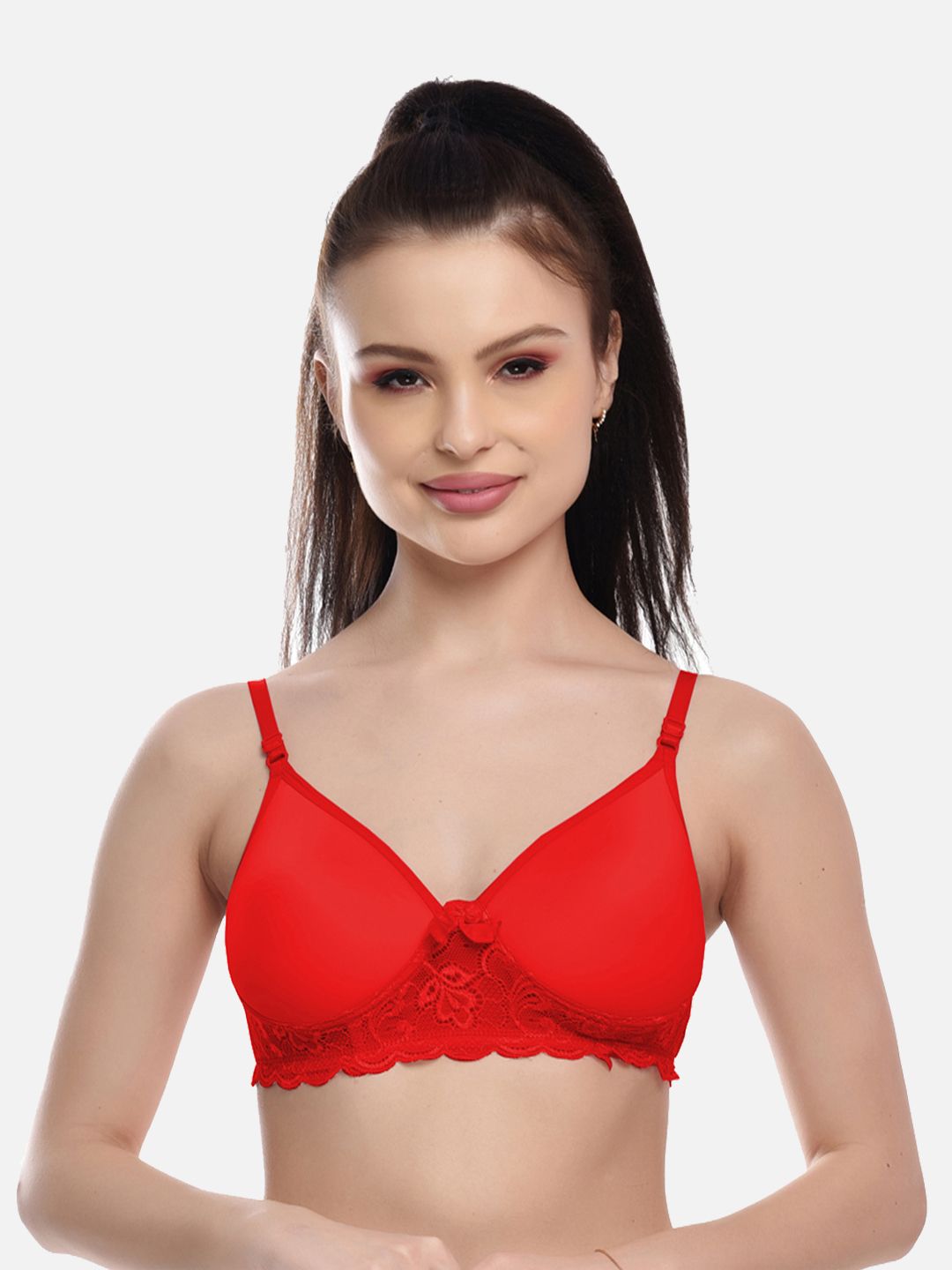 FIMS Red Floral Lightly Padded Everyday bra.-picture-21
