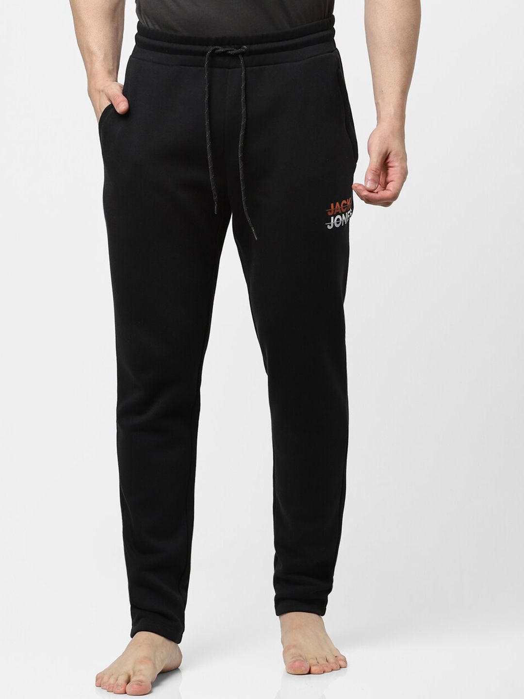Jack & Jones Men Black Solid Lounge Pants