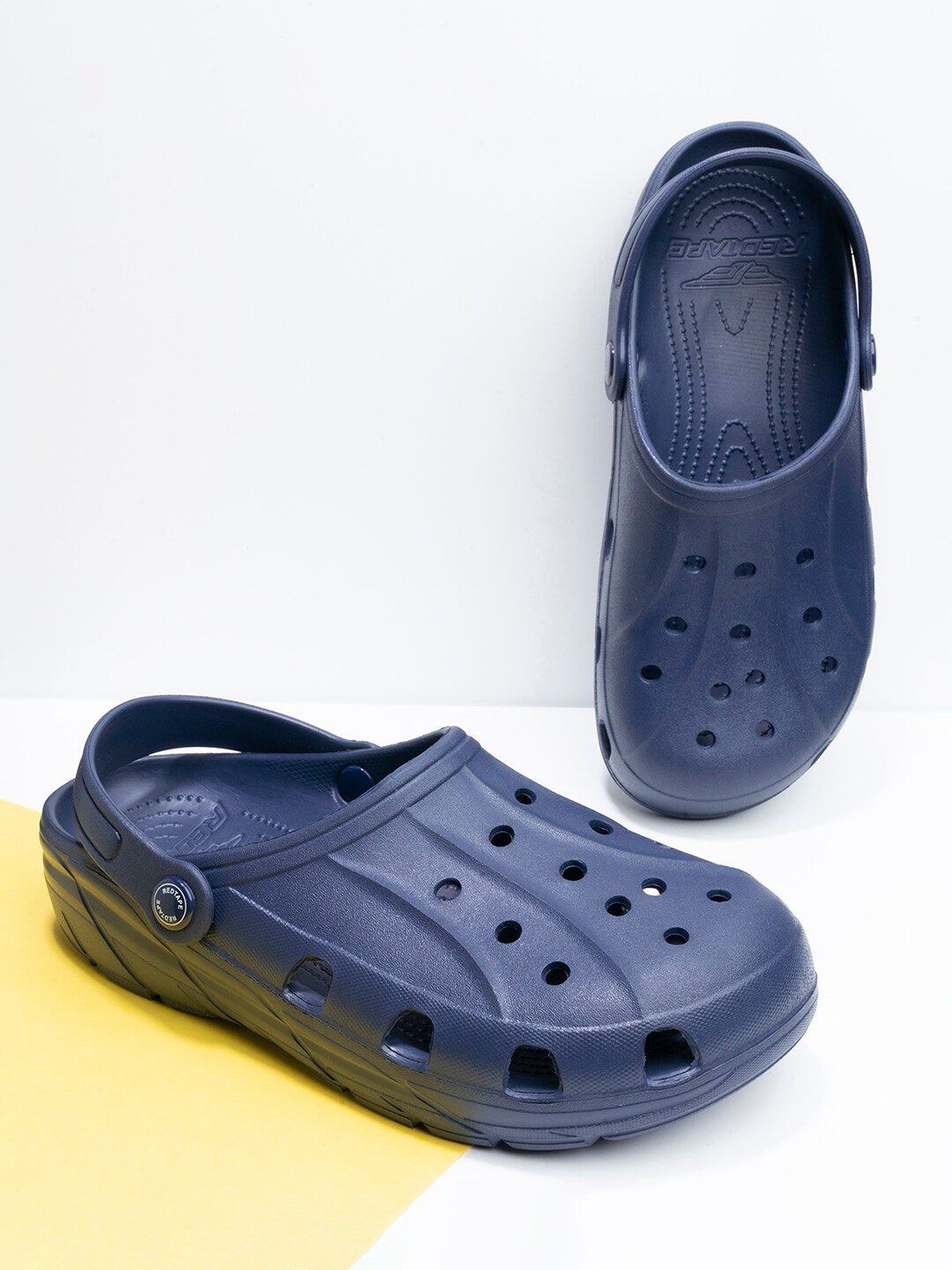 Red Tape Men Navy Blue Rubber Clogs