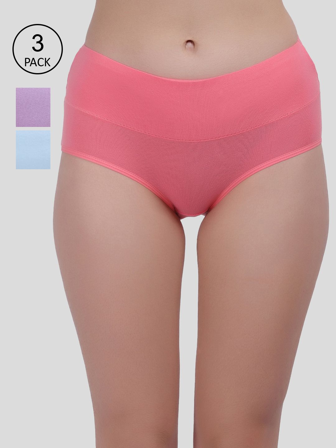 Amour Secret Women Pack of 3 Purple Mid Rise Hipster Panty P5088-picture-34