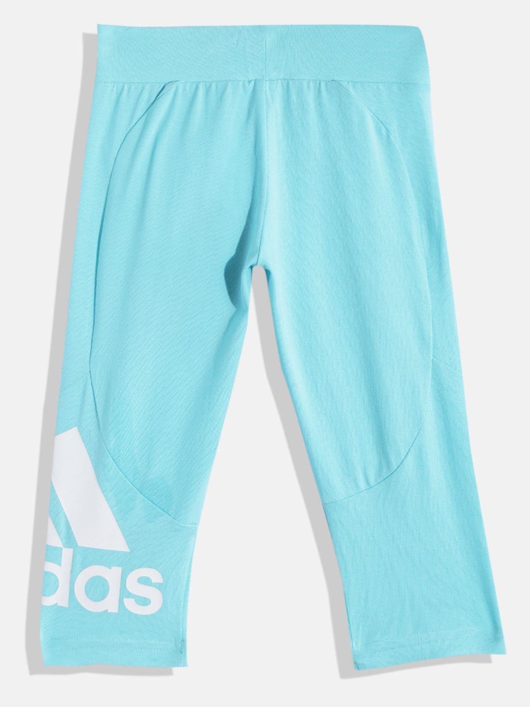 ADIDAS Girls Blue & White Solid Brand Logo Print Detail BL 34 Tights-image-5