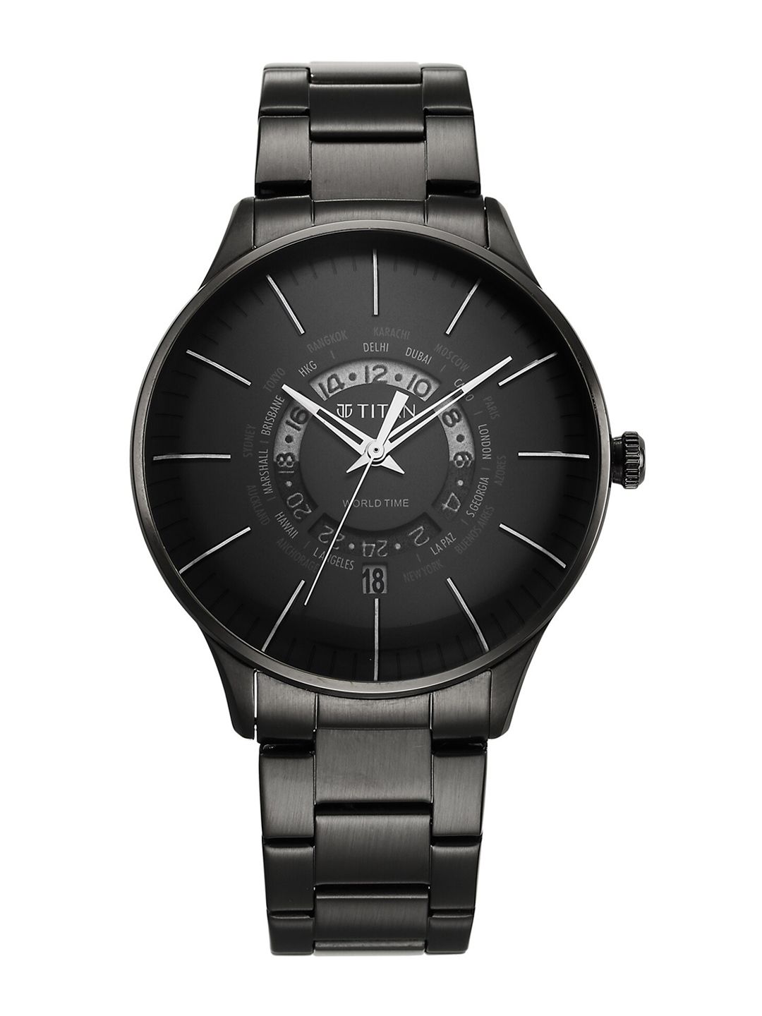 Titan Men Black Dial & Black Stainless Steel Bracelet Style Straps Analogue Watch-picture-27