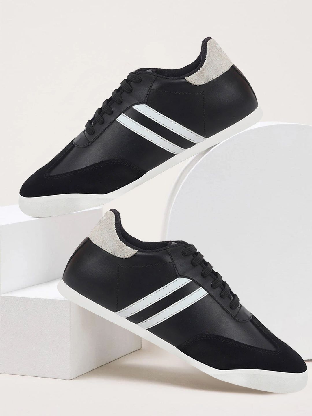 FAUSTO Men Black Lace Up PU Sneakers-picture-25