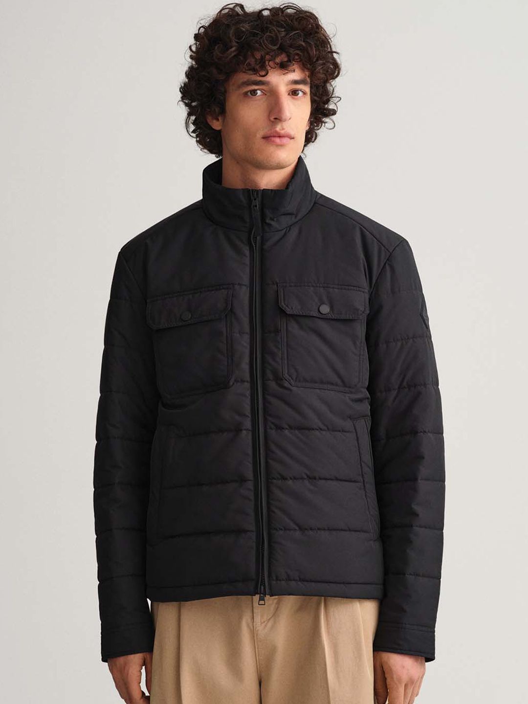 Buy GANT GANT Men Black Geometric Longline Padded Jacket at Redfynd