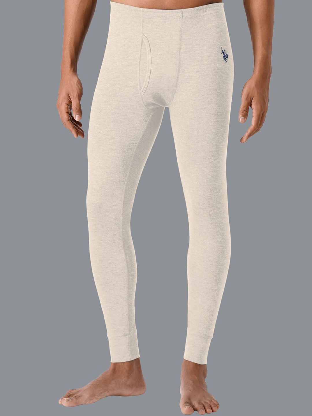 U.S. Polo Assn. Men Beige Ribbed Thermal Bottom-picture-21