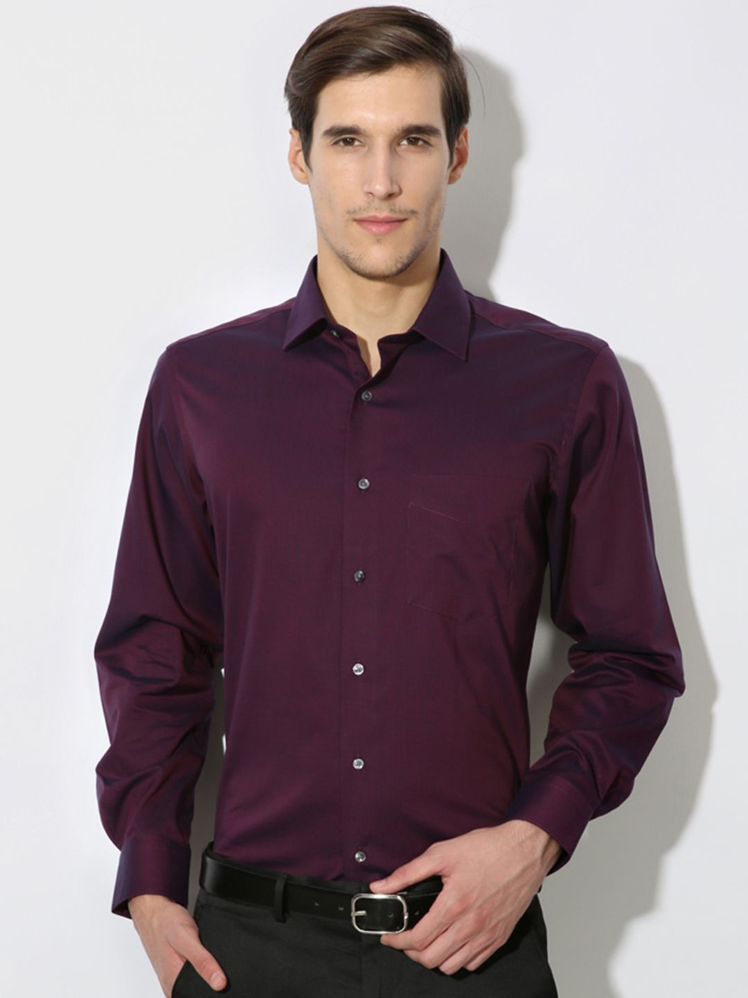 Van Heusen Men Purple Solid Formal Shirt-picture-19